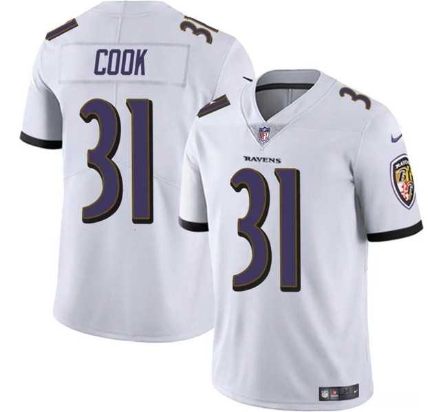 Youth Baltimore Ravens #31 Dalvin Cook White Stitched Jersey Dzhi